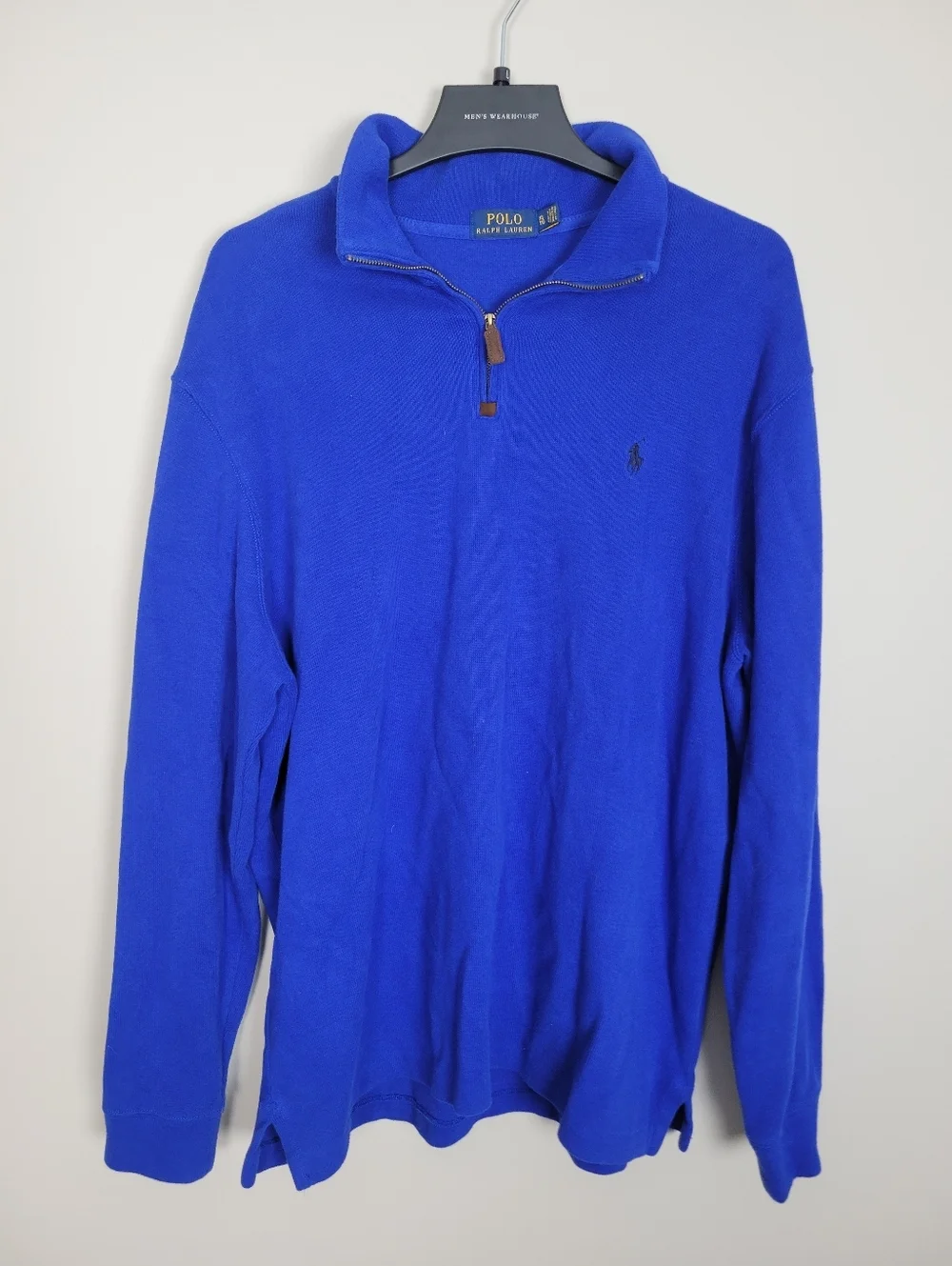 Polo Ralph Lauren Quarter Zip Sweater Mens XL Blue Pullover Pony Logo